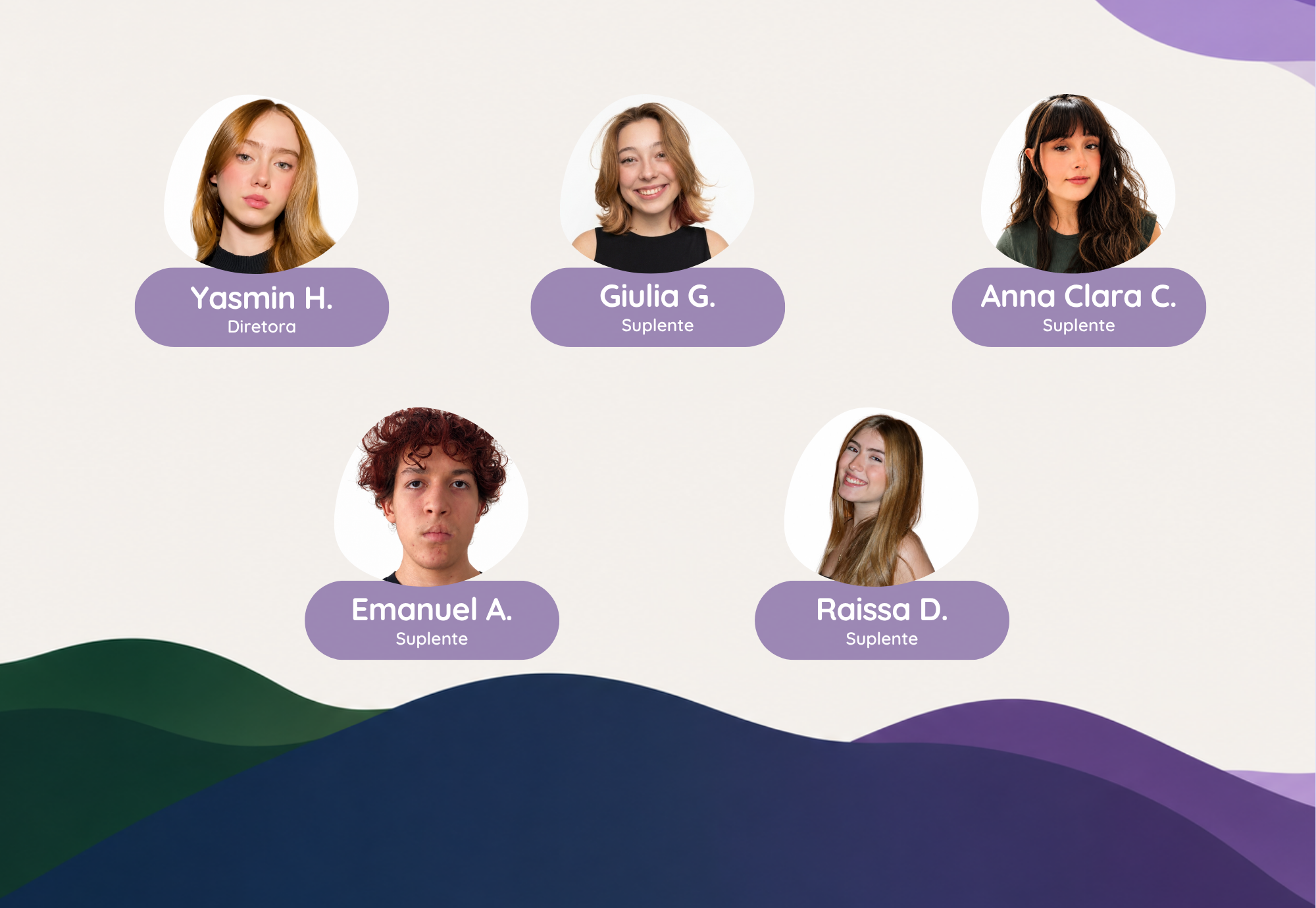 Equipe editorial do Sinapsi: Yasmin H. (Diretora), Giulia G., Anna Clara C., Emanuel A. e Raissa D. (Suplentes)